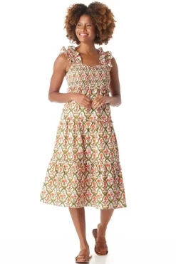 Crosby By Mollie Burch Midi- Brayden Dress Garden Lattice