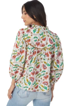 Crosby By Mollie Burch Blouses- Rosie Top Woodcut Floral