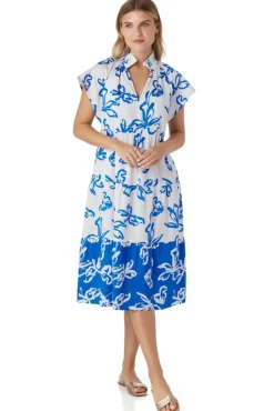 Crosby By Mollie Burch Midi- Watts Dress Park Foral Mix