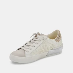 Dolce Vita Sneaker- Zina Embossed White Sneaker