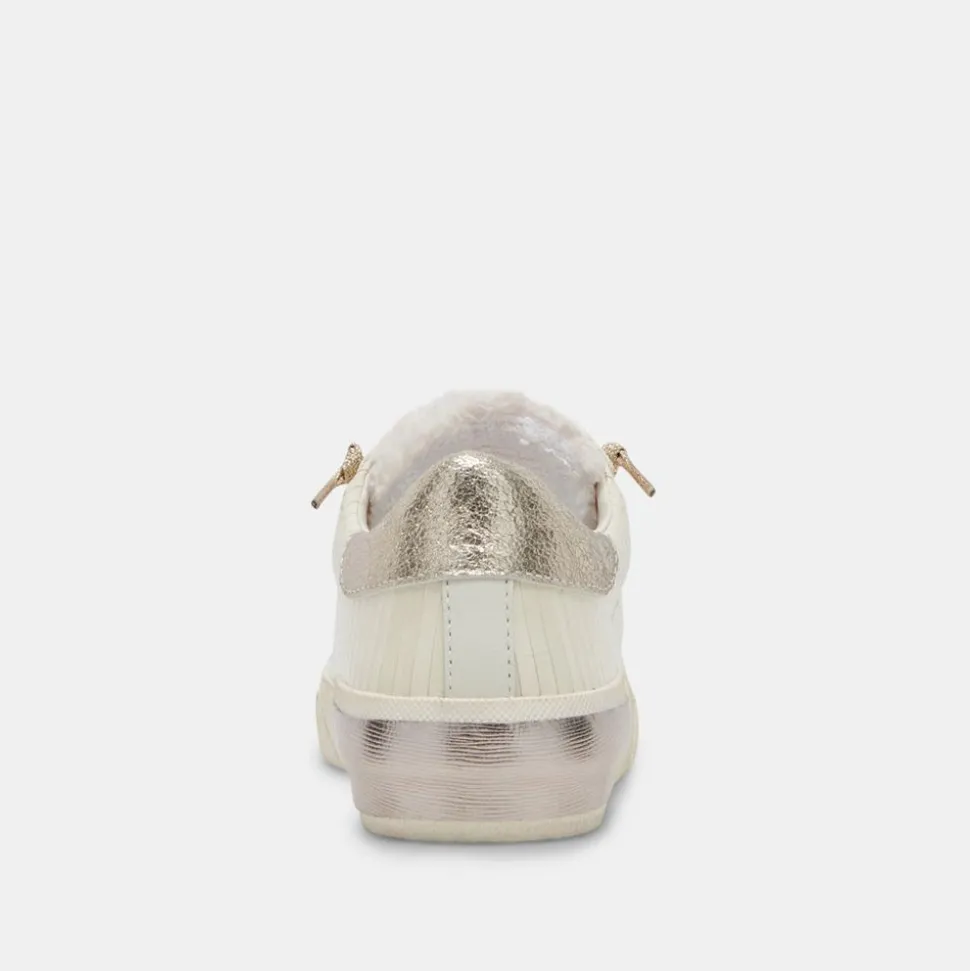 Dolce Vita Sneaker- Zina Plush White Sliced Leather