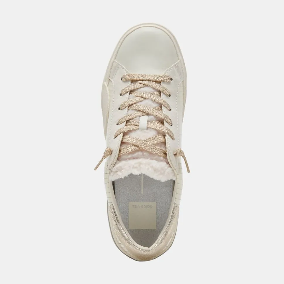 Dolce Vita Sneaker- Zina Plush White Sliced Leather
