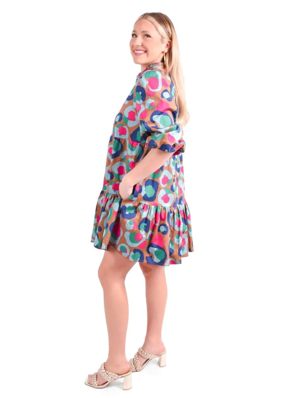 Emily McCarthy Mini- Frankie Dress Meadowbrook Spot Cheetah