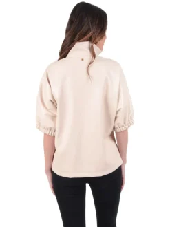 Emily McCarthy Blouses- Poppy Top Sandshell Vegan Leather