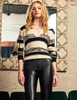 Heartloom Sweaters- Joy Sweater In Ivory Stripe