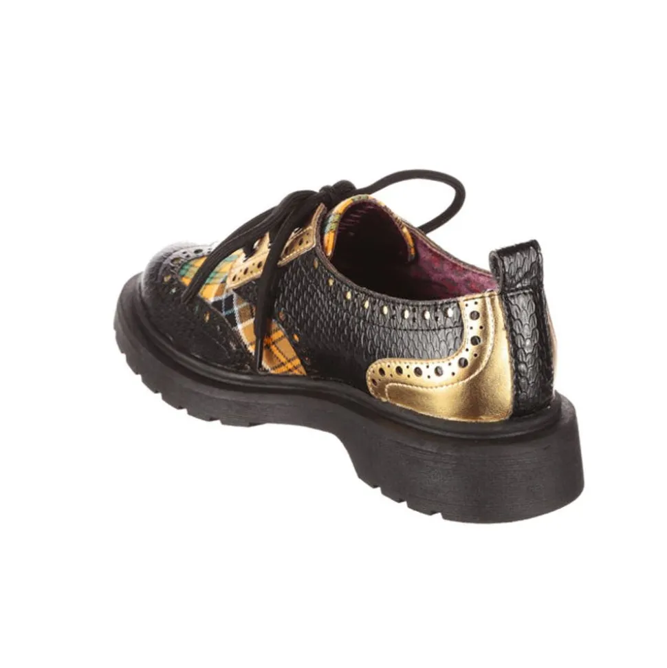 Irregular Choice Loafers/Oxfords- Smart N Spiffy Gold