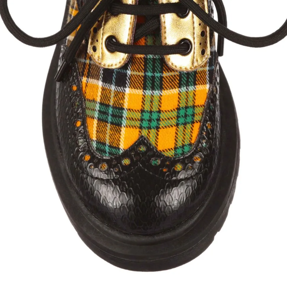 Irregular Choice Loafers/Oxfords- Smart N Spiffy Gold
