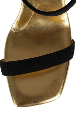Jeffrey Campbell Wedge- Geometric Black Suede Gold