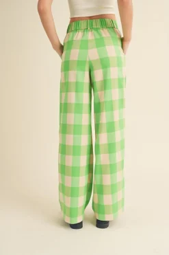 &Merci Pants-&Merci Green Apple Plaid Trouser