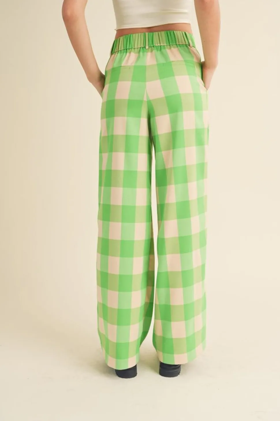 &Merci Pants-&Merci Green Apple Plaid Trouser