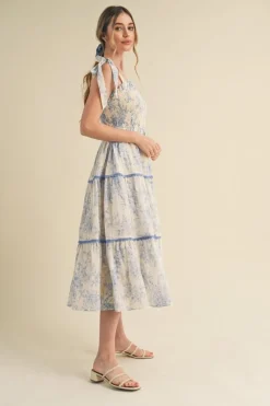 &Merci Midi-&Merci Marlin Smocked Bodice Dress