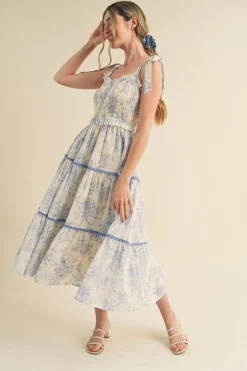 &Merci Midi-&Merci Marlin Smocked Bodice Dress