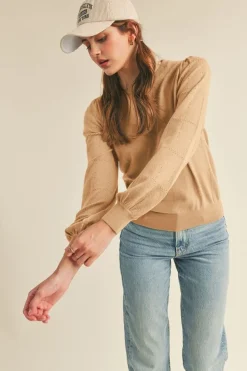 &Merci Sweaters-&Merci Pointelle Puff Sleeve Sweater