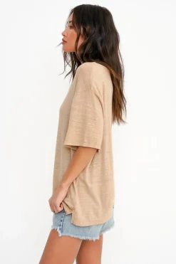 Project Social T T-Shirts- Edie Linen Boyfriend Tee