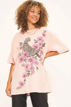 Project Social T T-Shirts- Tiger Fleur Oversized Tee