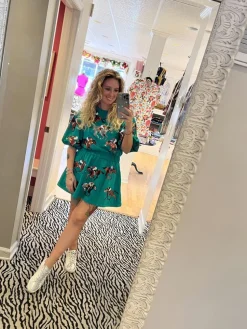 Queen of Sparkles Mini- Green Horse & Jockey Dress