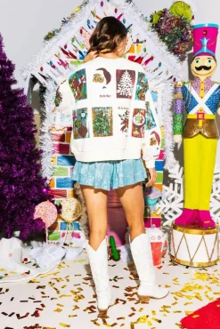 Queen of Sparkles Sweatshirts- White Christmas Card Sweatshirt