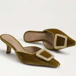 Sam Edelman Heel- Brit Kitten Heel Mule Chartreuse