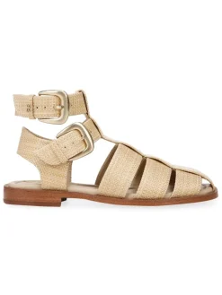 Sam Edelman Sandal- Dawn Ankle Buckle Sandal Bleached Beechwood Weave