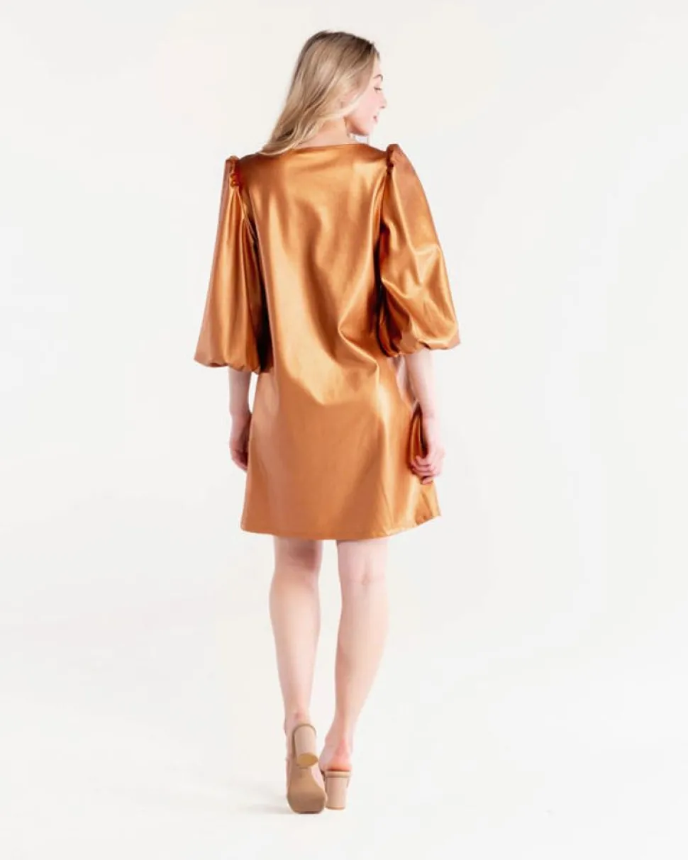 S'edge Apparel Blouses-S'Edge Apparel Colette Dress Copper