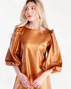 S'edge Apparel Blouses-S'Edge Apparel Colette Dress Copper