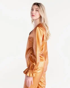 S'edge Apparel Blouses-S'Edge Apparel Murphy Top Copper