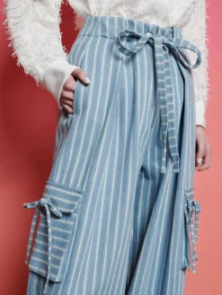 Sister Jane Pants- Cleo Striped Cargo Trousers