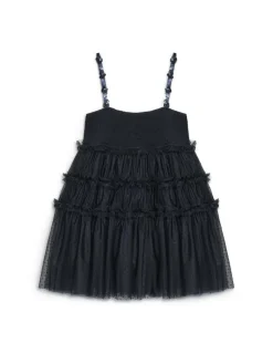 Sister Jane Mini- Sofie Spot Tulle Mini Dress - Black