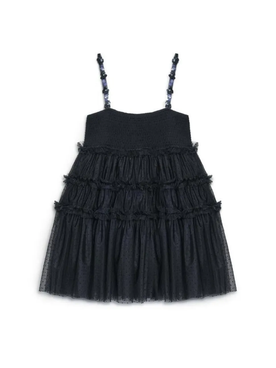 Sister Jane Mini- Sofie Spot Tulle Mini Dress - Black
