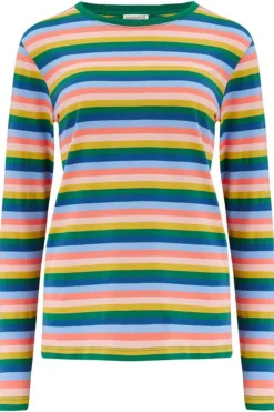Sugarhill Brighton T-Shirts- Brunswick Jersey Top - Multi, Retro Stripes