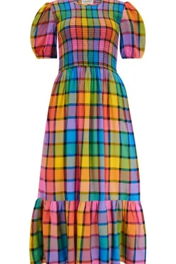 Sugarhill Brighton Midi- Yolanda Midi Dress Rainbow Check