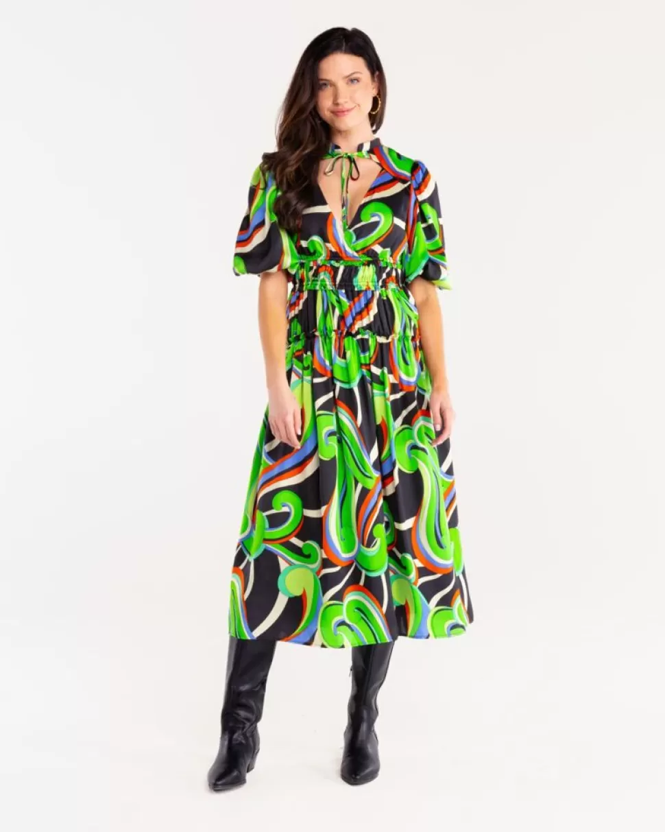 Alden Adair Midi- Shelbi Dress In Kimono