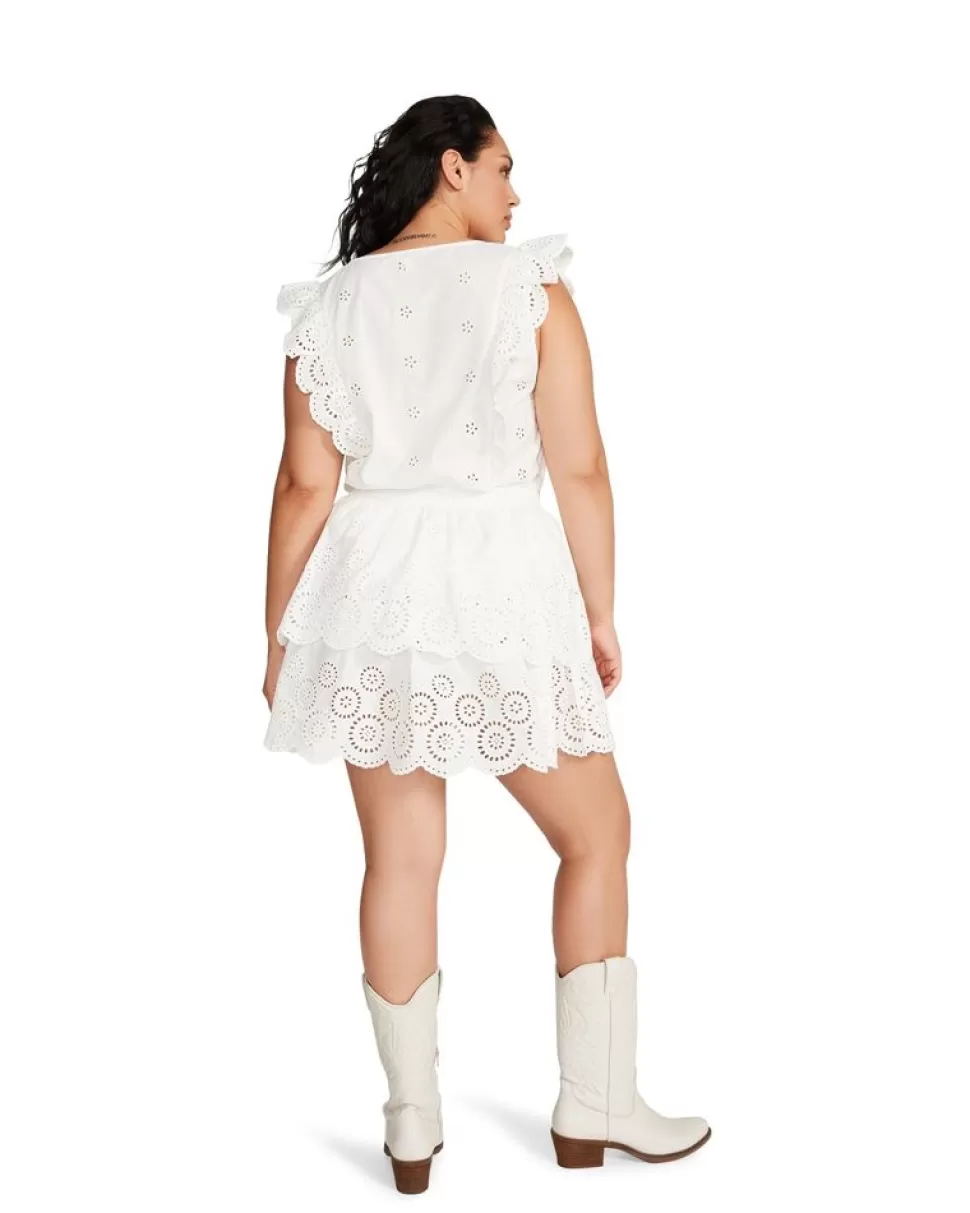 BB Dakota Mini- Jayda Ruffle Cotton Eyelet Minidress