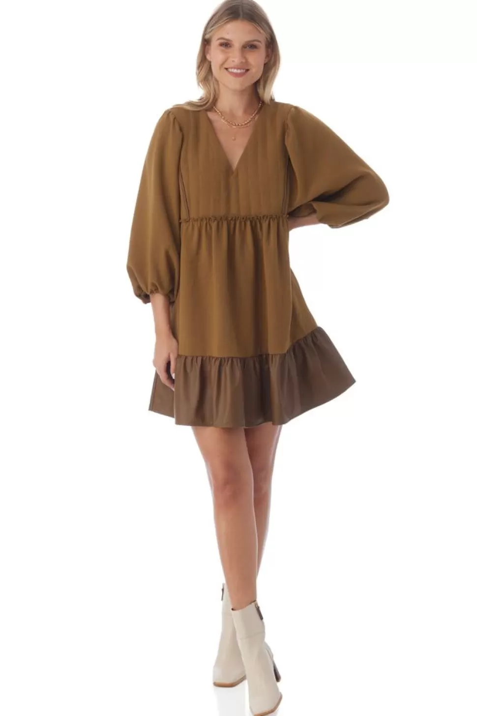 Crosby By Mollie Burch Mini- Addison Dress - Sepia