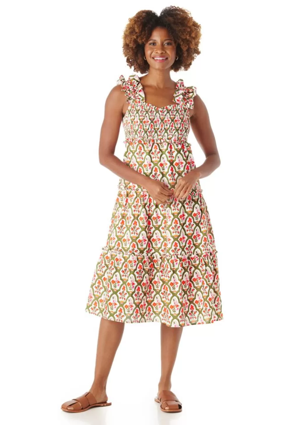 Crosby By Mollie Burch Midi- Brayden Dress Garden Lattice