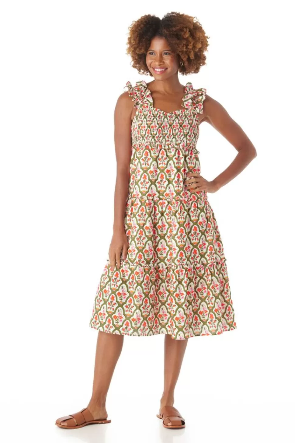 Crosby By Mollie Burch Midi- Brayden Dress Garden Lattice