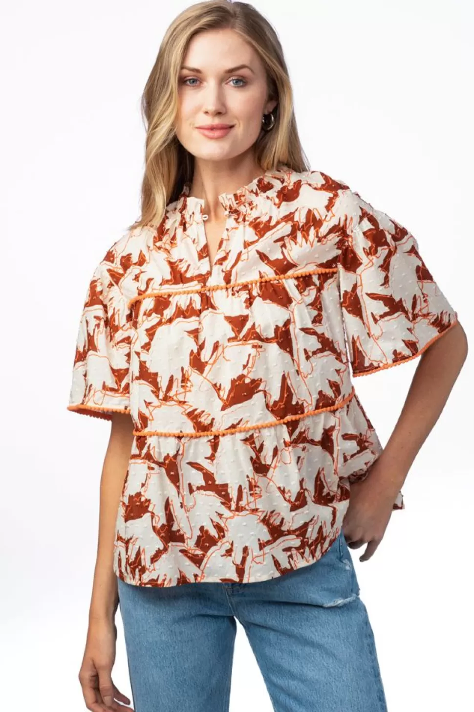 Crosby By Mollie Burch Blouses- Ellis Top Sycamore Shadows