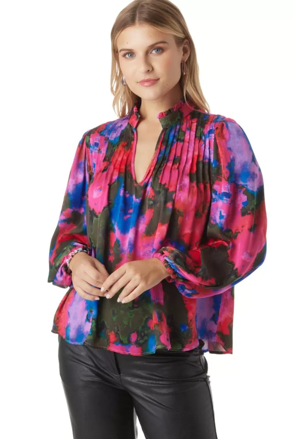 Crosby By Mollie Burch Blouses- Gabby Blouse Blurred Floral