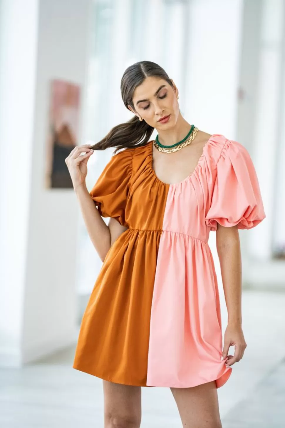 Crosby By Mollie Burch Mini- Raines Dress Salmon/Clay