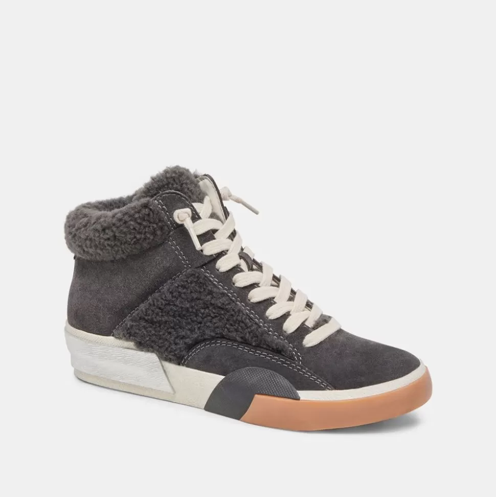 Dolce Vita Sneaker- Zilvia Plush Sneakers Anthracite Suede