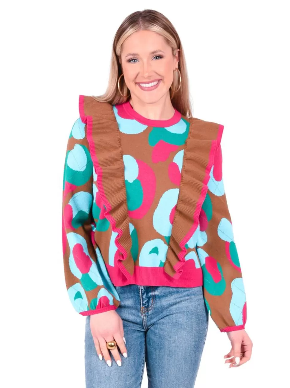 Emily McCarthy Sweaters- Lillian Sweater Meadowbrook Spot Cheetah