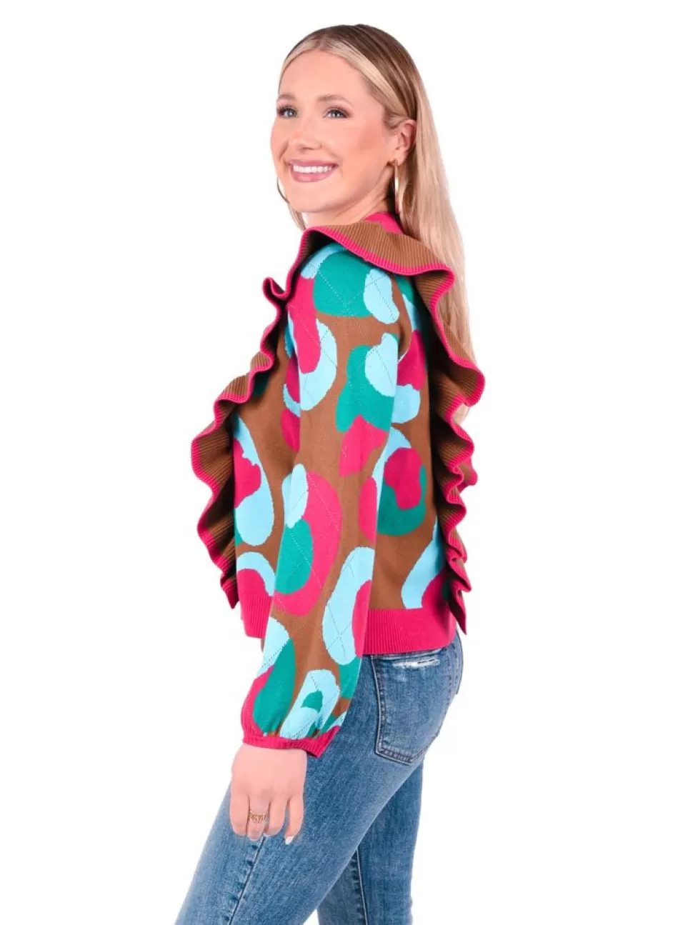 Emily McCarthy Sweaters- Lillian Sweater Meadowbrook Spot Cheetah