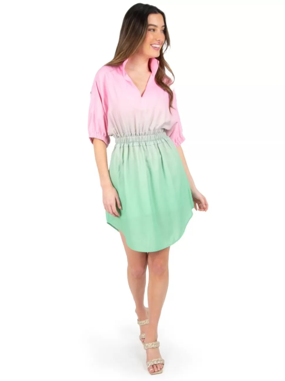 Emily McCarthy Mini- Palmer Dress Guava