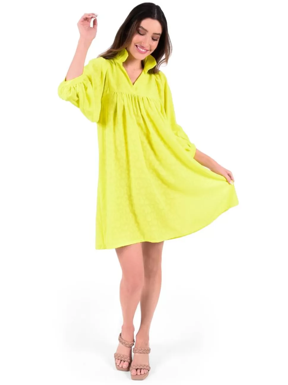 Emily McCarthy Mini- Stella Dress Chartreuse Cheetah