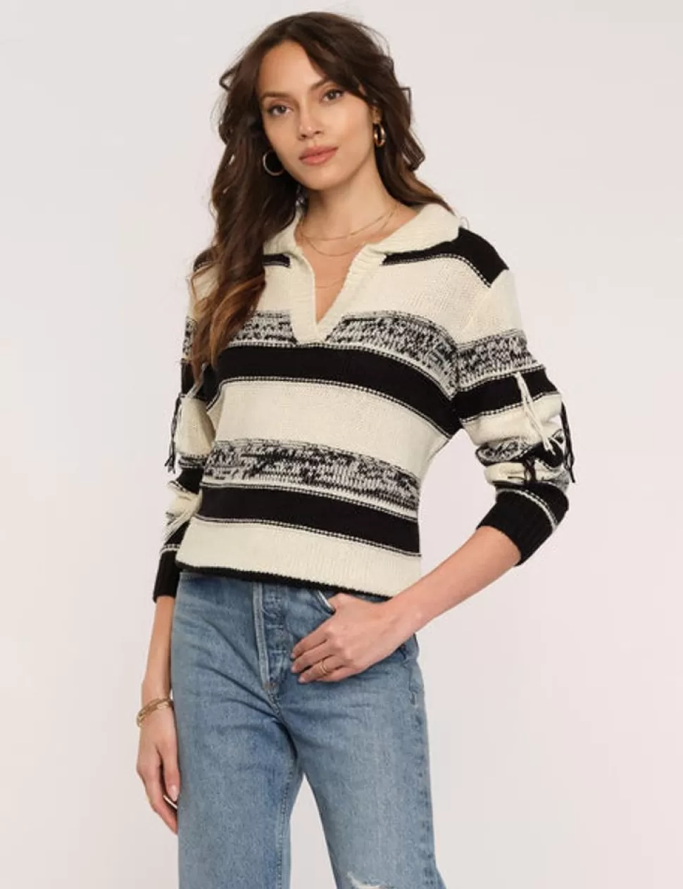 Heartloom Sweaters- Joy Sweater In Ivory Stripe