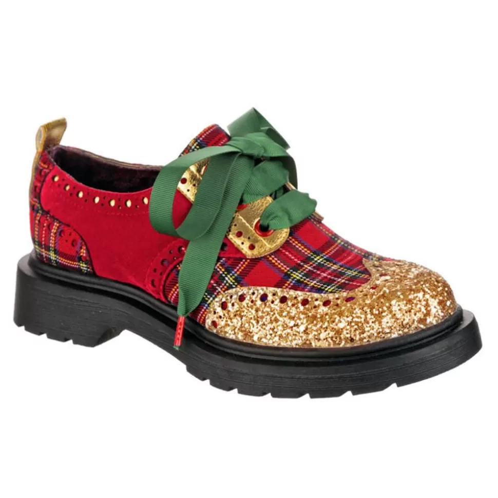 Irregular Choice Loafers/Oxfords- Smart N Spiffy Christmas Plaid