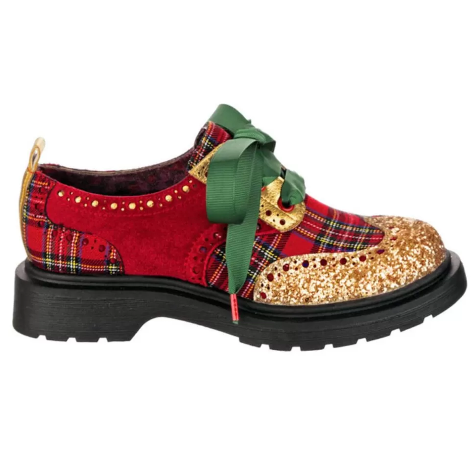 Irregular Choice Loafers/Oxfords- Smart N Spiffy Christmas Plaid