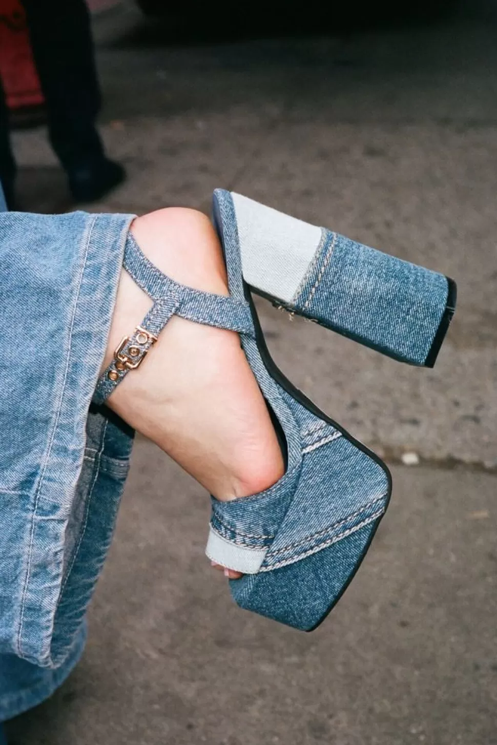 Jeffrey Campbell Heel- Girlfriend Blue Denim Platform