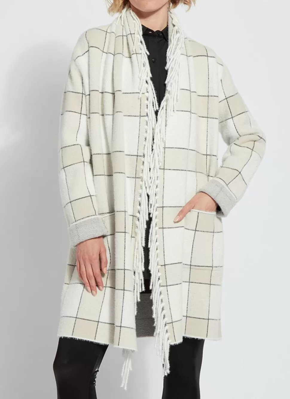 Lysse Coats- Mystic Fringe Sweater Coat Winterland Plaid