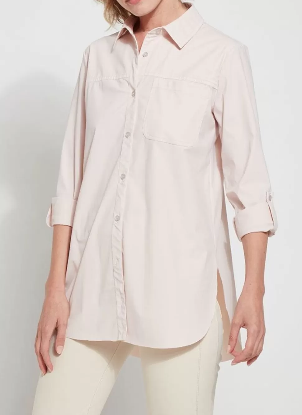 Lysse Blouses- Sporty Roll Up Sleeve Schiffer Mineral